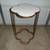 Brass and White Veined Marble Clover Quatrefoil Side Table 26" Tall 1 thumbnail