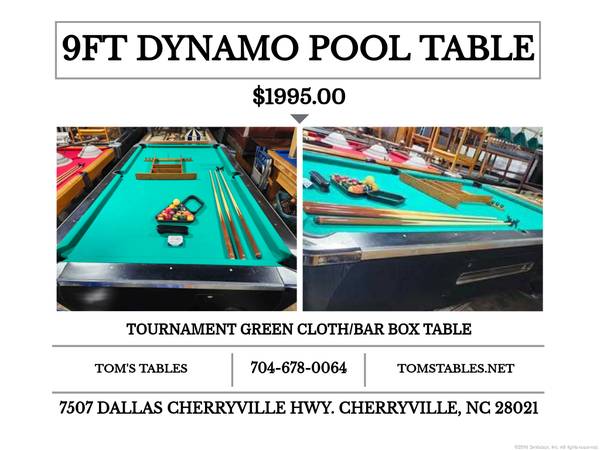 9FT DYNAMO POOL TABLE 1