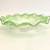 Green & White Murano Glass Bowl with Ruffle / Swirl Edge 1 thumbnail