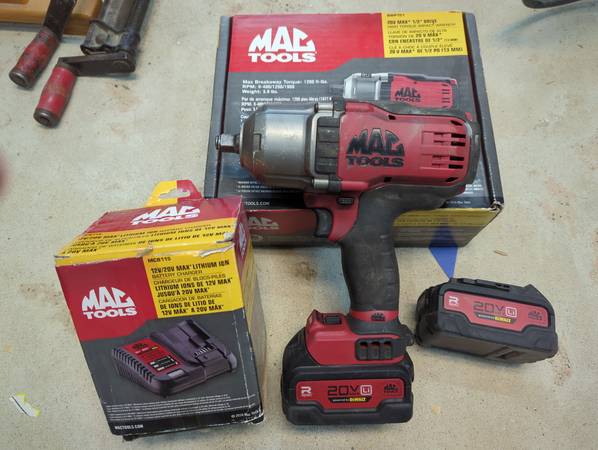 Mac tools 1/2" impact wrench 20V 1