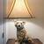 Vintage Flocked Chalkware Tiger Lamp 1 thumbnail