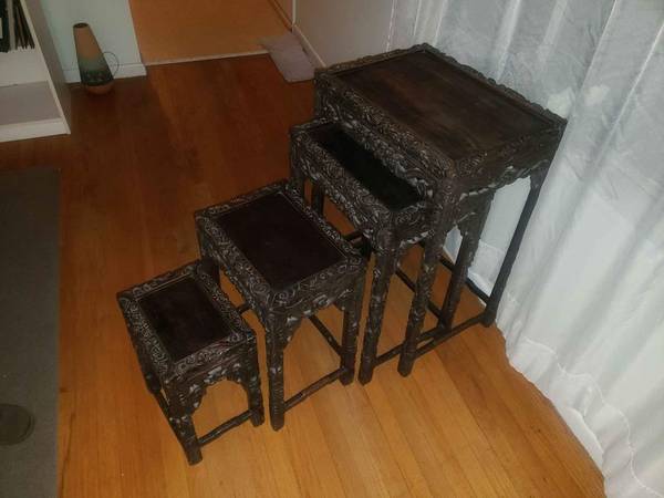 Asian dragon hardwood nesting tables 1