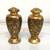 Vintage Black and Golf Leaf Flowered Urn-Shaped Salt and Pepper Set 3 thumbnail