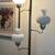 VINTAGE 1960s WHITE MILK GLASS 3 LIGHT TENSION POLE LAMP 5 thumbnail