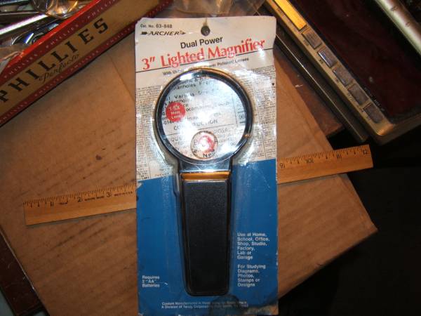 Archer dual power 3" lighted magnifier new in pack from 1980s 1