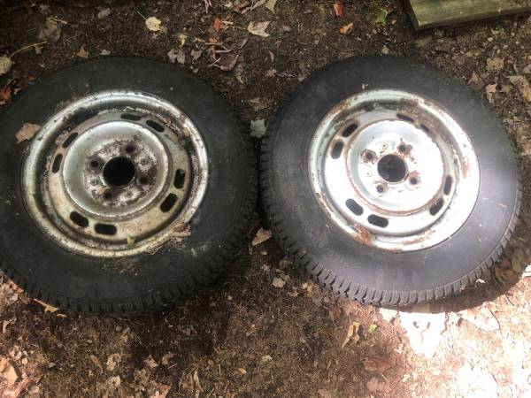 Pair of 4 lug 13” steel wheels - $15 each 1
