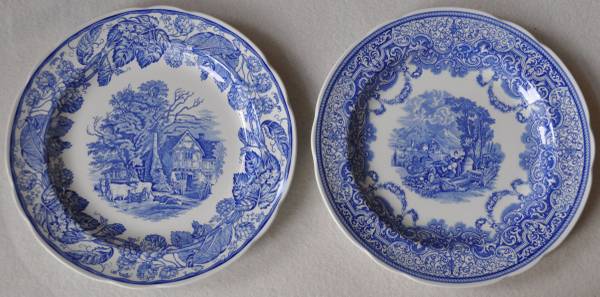 Spode Blue Room Collection Rural Scenes & Continental 10 3/8" Plates 1