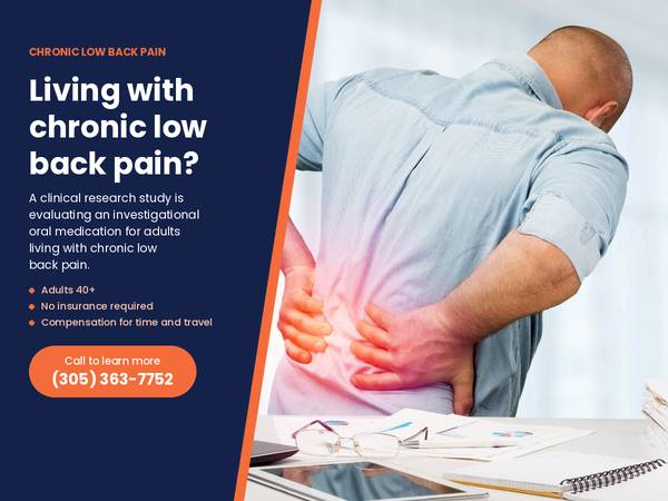 Back Pain Research Study Compensation up to $1,767 1