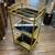 Three-tier Metal Bar Cart with Gold Finish and Mirrored Shelves 2 thumbnail