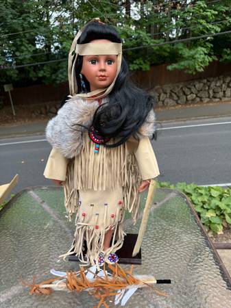 26" Timeless Collection Native American Indian Porcelain Doll w/ COA 1