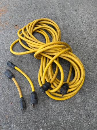 50’ 12/3 Power Cord + Adapters 1