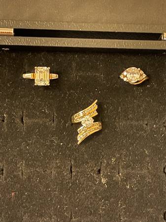 14 Karat Gold Rings  With Cubic Zirconias 1