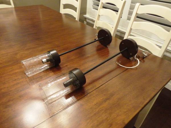 Like New Lumirama Trattoria Brown Pendant Ceiling Lights $60/pr 1