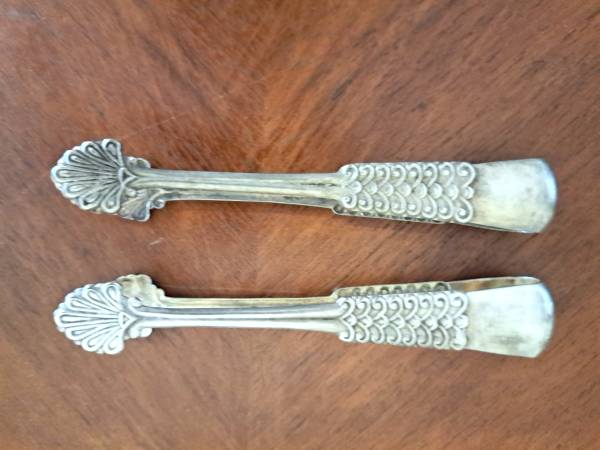 Vintage Silver Sugar Serving Tongs 1