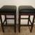 Frontgate Bar Stools Backless Leather Wood 1 thumbnail