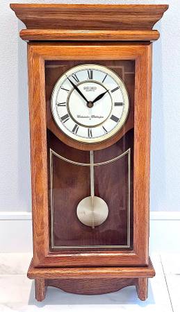 1970s SEIKO WESTMINSTER WHITTINGTON QUARTZ PENDULUM WALL CLOCK QXH011B 1