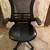 Desk chair black leather 1 thumbnail