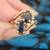 Ladies Ring Blue Sapphire Natural diamonds 14kt yellow gold size 5 9 thumbnail