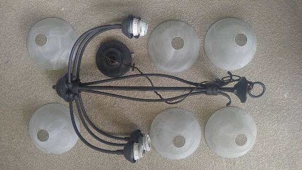 (new) 6 Glass Light Fixture 1