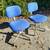 Mid Century Steel Case rolling task chairs chrome electric blue $55ea 7 thumbnail