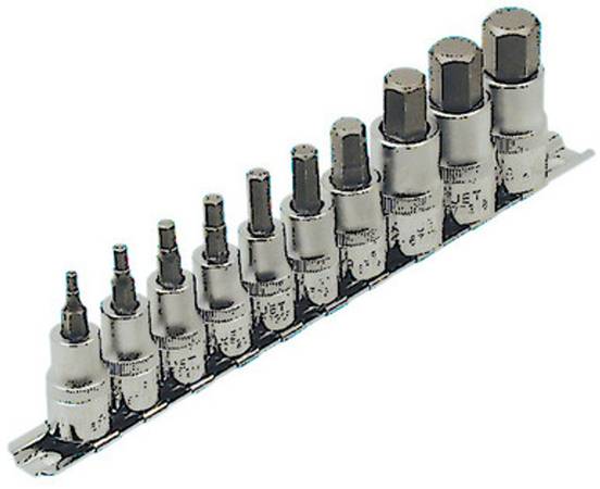 BNIBJet 601803 HSW3812-10M 10-Piece 3/8″ & 1/2″ Drive Metric Hex Bit S 1