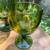 6 Green Glass BARTLETT COLLINS Thumbprint Goblets - each 1 thumbnail