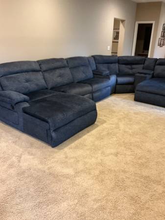 7 Piece Blue sectional 1