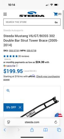 Steeda strut tower brace 1