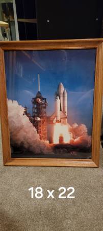 18" X 22" Framed & glass Shuttle picture 1