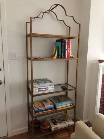 Bookcase/Vintage metal & glass Etagere 1
