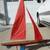 VINTAGE HANDMADE 35" x 46" POND YACHT WITH SAILS FOLK ART 9 thumbnail