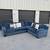 Dark blue sectional couch 1 thumbnail