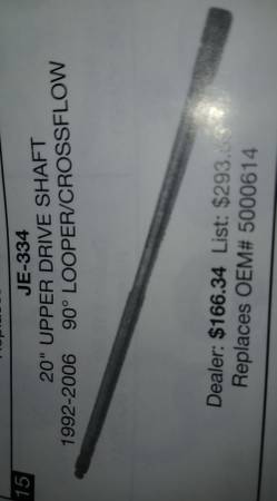 I have several two-piece upper drive shafts for Johnson Evinrude 1