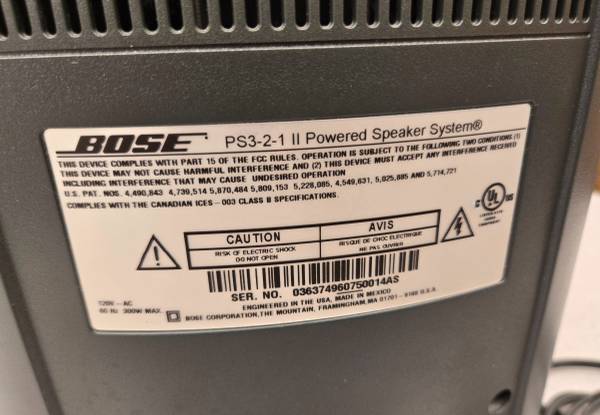 Bose Subwoofer con alimentación PS3-2-1-II - $100 (Decatur, al)63470918918403123
