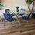 Blue gold glass dining set 2 thumbnail