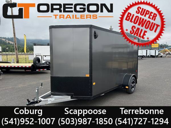 2025 ALCOM 6X12 Aluminum Enclosed Trailer W/ Rear Ramp Door 3K GVWR 1