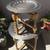 Pair of Foldable Stainless Steel Top End Tables / Serving Tables 3 thumbnail