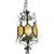 Wrought Iron Hanging Plugin Lamp with Yellow Stained Glass 1 thumbnail