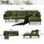 NEW GREEN LINEN TWEED SECTIONAL COUCH~Chair*Sleeper Sofa Bed 9 thumbnail