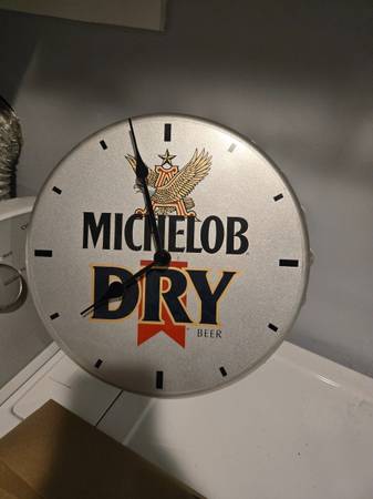 1990 michelob dry electric light and clock 1