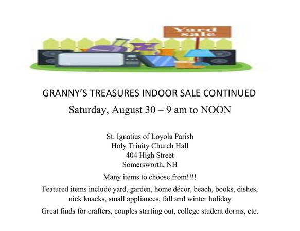 Granny's Treasures Indoor Yard Sale Continued (Somersworth)63656365125505120