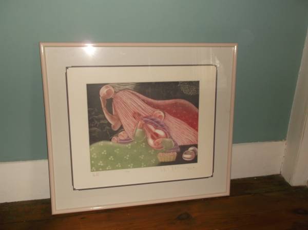 Signed Print "Time" by Malaysian artist Eng Tay Created in 1988 1