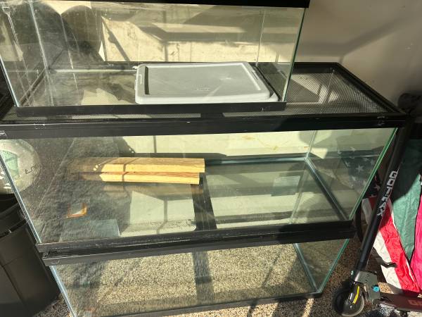 TWO 75 gallon aquariums with large reptiles or amphibians 1
