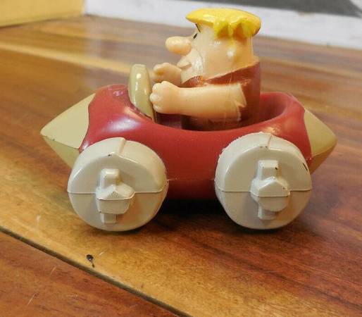 1990 BARNEY RUBBLE  Rolling CAR Flintstones Toy - $5 (Tacoma)63436085883651121