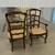 Pair of vintage country French walnut rush bottom arm chairs 4 thumbnail