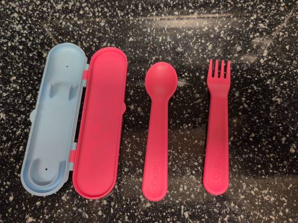 Plastic Toddler Fork & Spoon with Travel Case 1