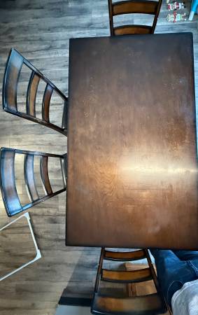Kitchen Table Set – Seats 6 (4 Chairs + Bench) – Chocolate Mocha 1