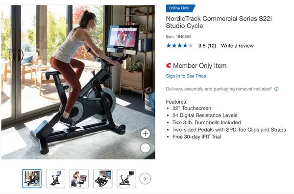 Commercial S22i Studio Cycle from NordicTrack - $750 (Nashville)62979524258561121