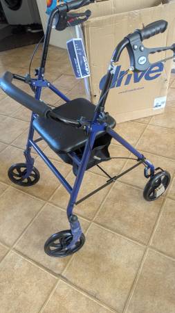 Drive Basic Walker Rollator Steel 4 Wheel Blue 1