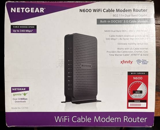 NETGEAR N600 (8x4) WiFi DOCSIS 3.0 Cable Modem Router 1